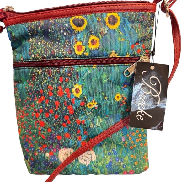 Breeke Handbags - Breeke Klimt Flower Garden museum Art Artist crossbody Bag handbag purse.